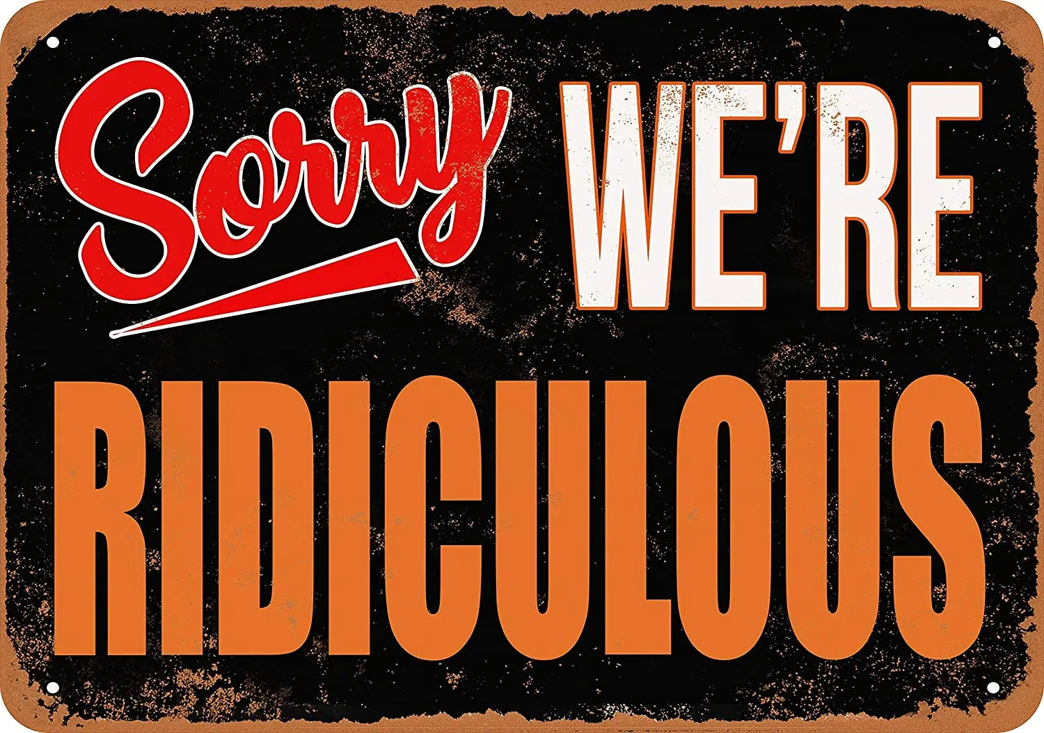 

WallColor 8*12 Metal Sign Sorry, We're Ridiculous Vintage Look