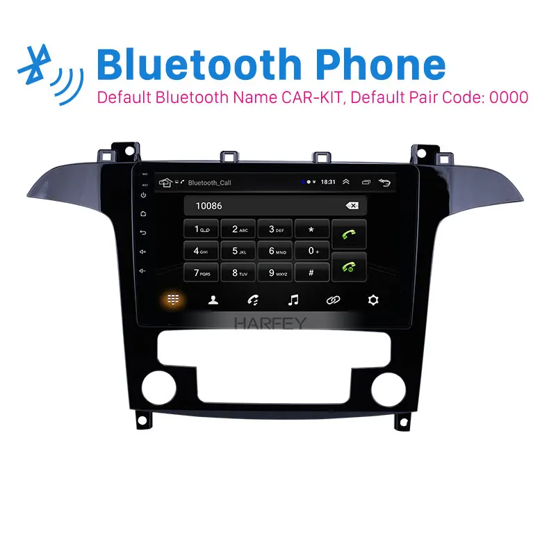 Harfey AUX сенсорный экран 9 дюймов Android 1 GPS навигация радио для Ford S-Max Auto A/C 2007-2008 с