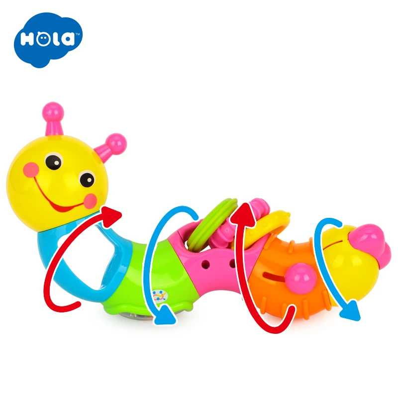 HOLA TOYS 786B детская забавная погремушка игрушечные червяки вставка головоломка токарные игрушки для детей Подарки
