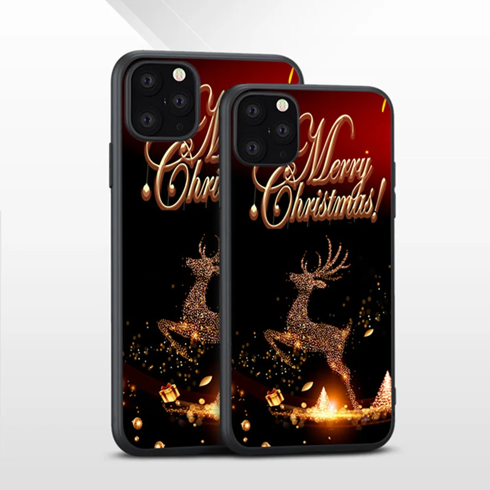 Модный Роскошный веселый рождественский чехол для телефона с оленем для iPhone 11 Pro XS MAX XR X 8 7 6 6S Plus, мягкий силиконовый матовый чехол