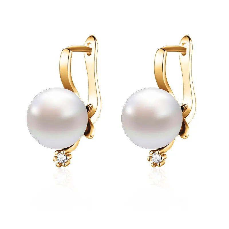 pearl gold MAIKALE, модные стразы, серебряные жемчужные серьги для женщин, ювелирные изделия, циркониевые золотые кольца, циркониевые CZ корейские сережки-шпильки, серьги - Окраска металла: pearl gold