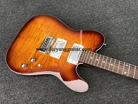 Factory customized electric guitar tiger maple veneer small double rocking bridge maple neck postage