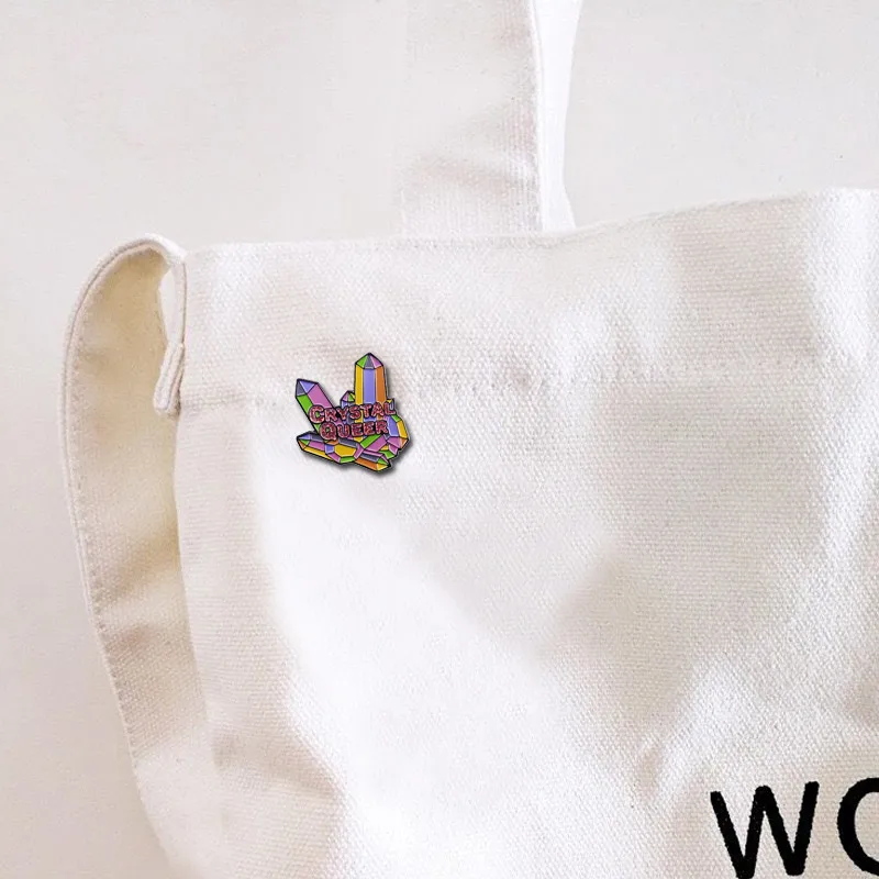 С украшением в виде кристаллов брошь ЛГБТ пастель с блестками Радуга Pin гордость