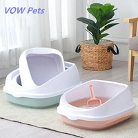 pet toilet bedpan anti splash cats litter box cat dog tray with scoop kitten dog clean toilette home plastic sand box supplies