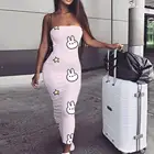 Женское облегающее платье KYKU, винтажное платье с 3D-принтом Луны и кролика, лето 2019