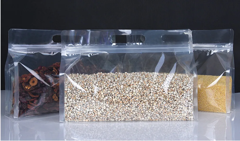 50 шт. прозрачный пластиковый пакет с широкой молнией дой-Пак боковой ластовицей