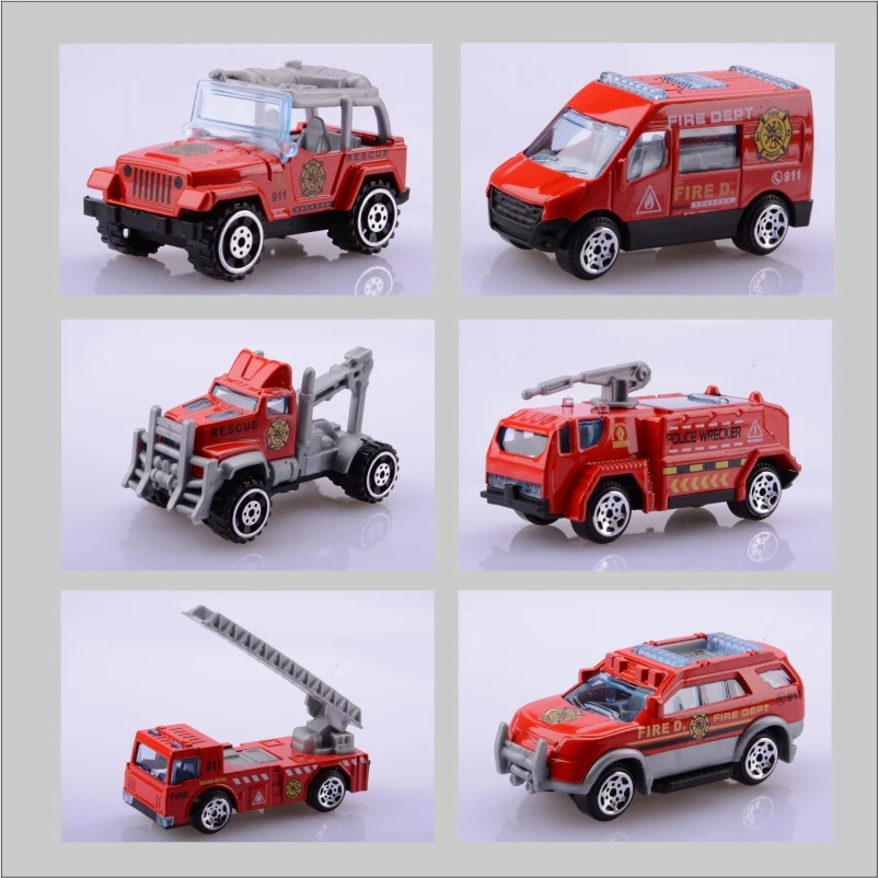 6 шт./компл. Литье металла сплав полиции пожарной защиты автомобиля и Боевой