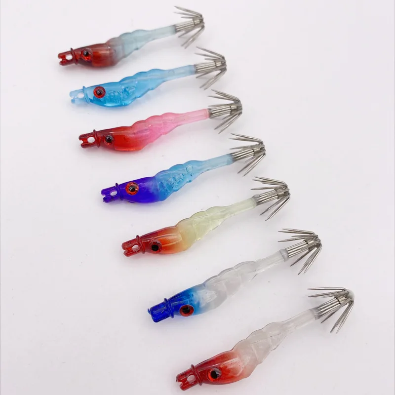 

5cm/1.5g Sea Fishing Octopus Tubular Bait Hook Japan Blowing Tube Volume Squid Jig Ultraviolet Blowing Tube Artifact Shrimp M123