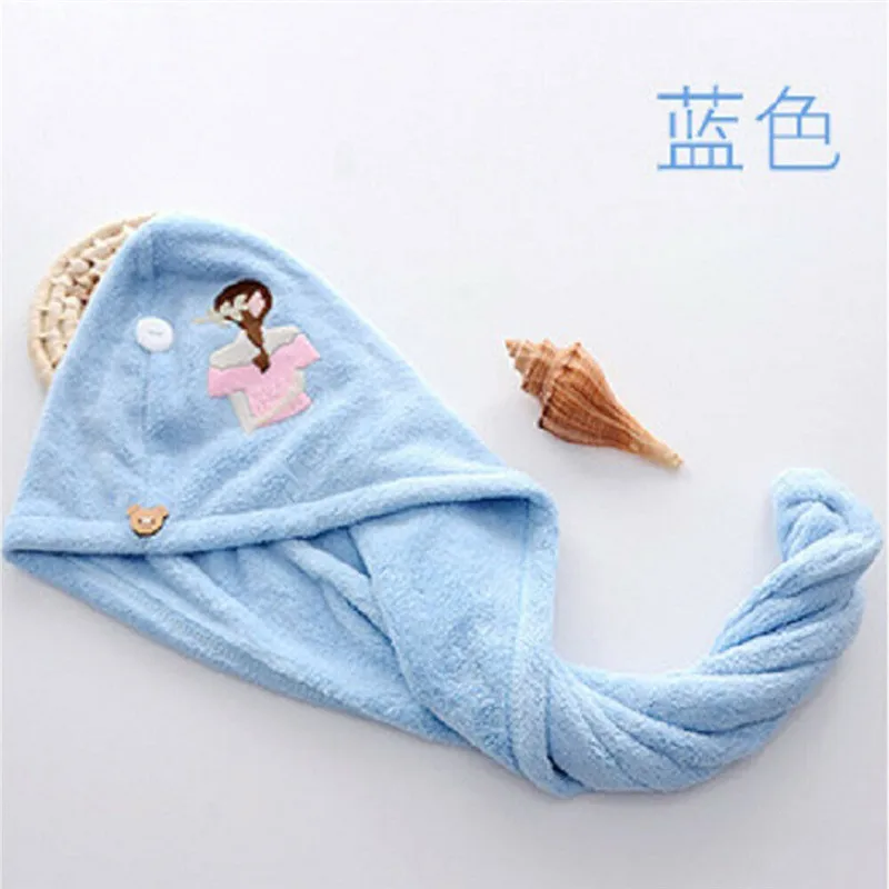 Волшебная сухих волос душ Кепки коралловый флис Полотенца супер абсорбент