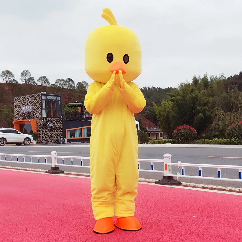 

Christmas Carnival Performance Costume Halloween Cartoon Yellow Duck Cosplay Set Birthday Party Adult Advertising Parade Mascot