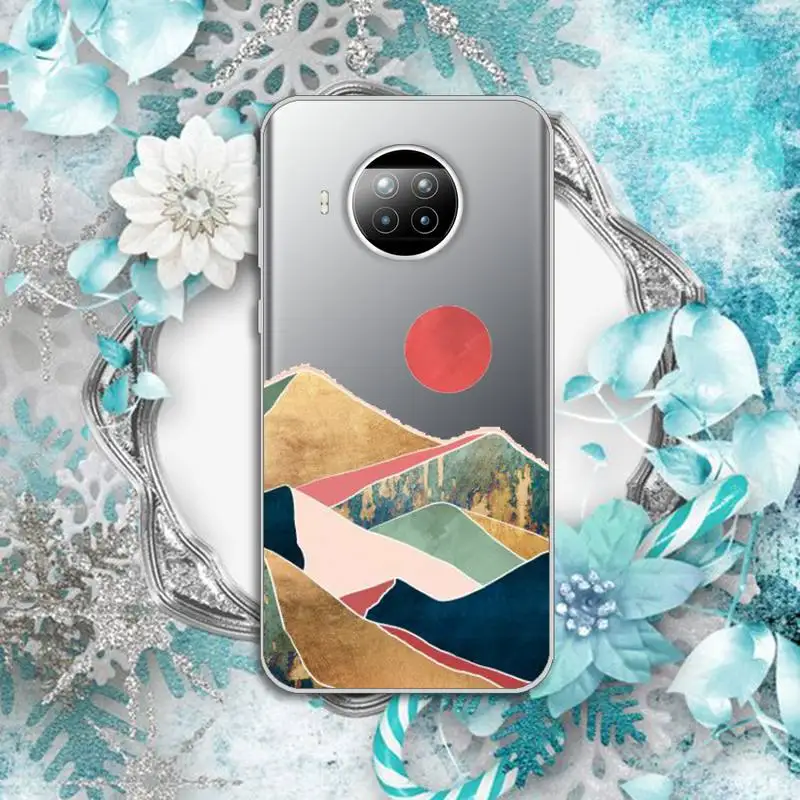 

Hand Painted Landscape pattern Phone Case Transparent for Xiaomi Redmi note 10 t 8 9 pro lite 11