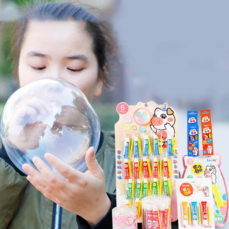 

3pcs Safe Magic Bubble Glue Toy Blowing Colorful Bubble Ball Plastic Space Balloon