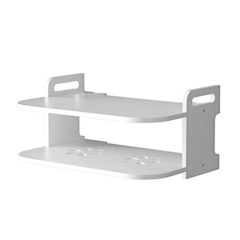

2022 New Telephone Storage Rack TV Set-Top Shelf Wifi Router Box Holder Living Room Wall Free Punching Storage Rack