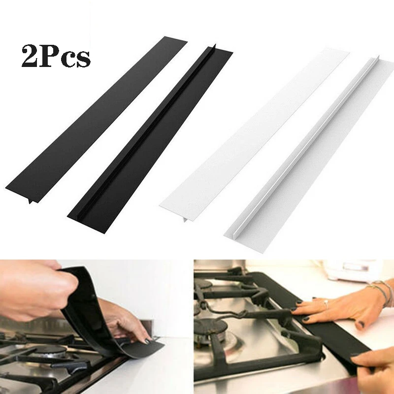 

2Pcs/Set Kitchen Flexible Stove Counter Gap Cover for Cooker Worktop Spill Guard Seal Filler Tape Stickers Home Decoration