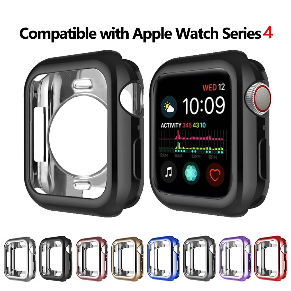 

silicone Slim Soft Case for Apple Watch Series 6 5 4 SE 40MM 44MM Plating Protective Cover for iwatch 12 3 38MM 42MM Accessories