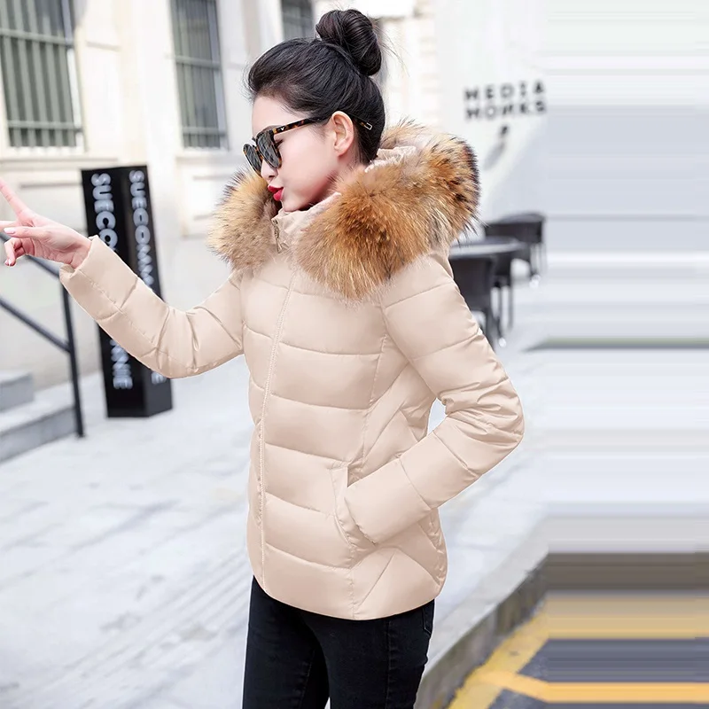 Модная зимняя женская куртка с длинным рукавом капюшоном и карманами толстая