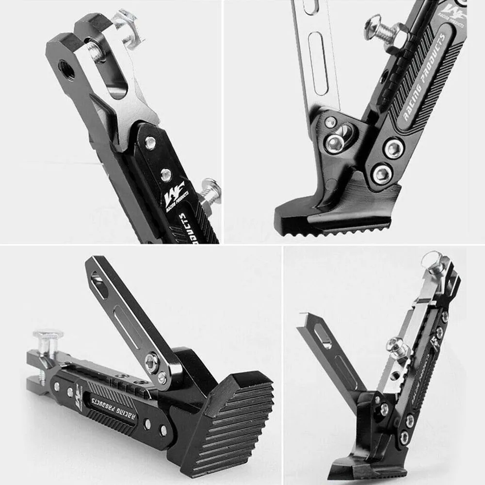 

Motorcycle Adjustable Kickstand Foot Side Stand CNC Aluminum Alloy Motorbike Kick Stand Parking Bracket for Motorcycle