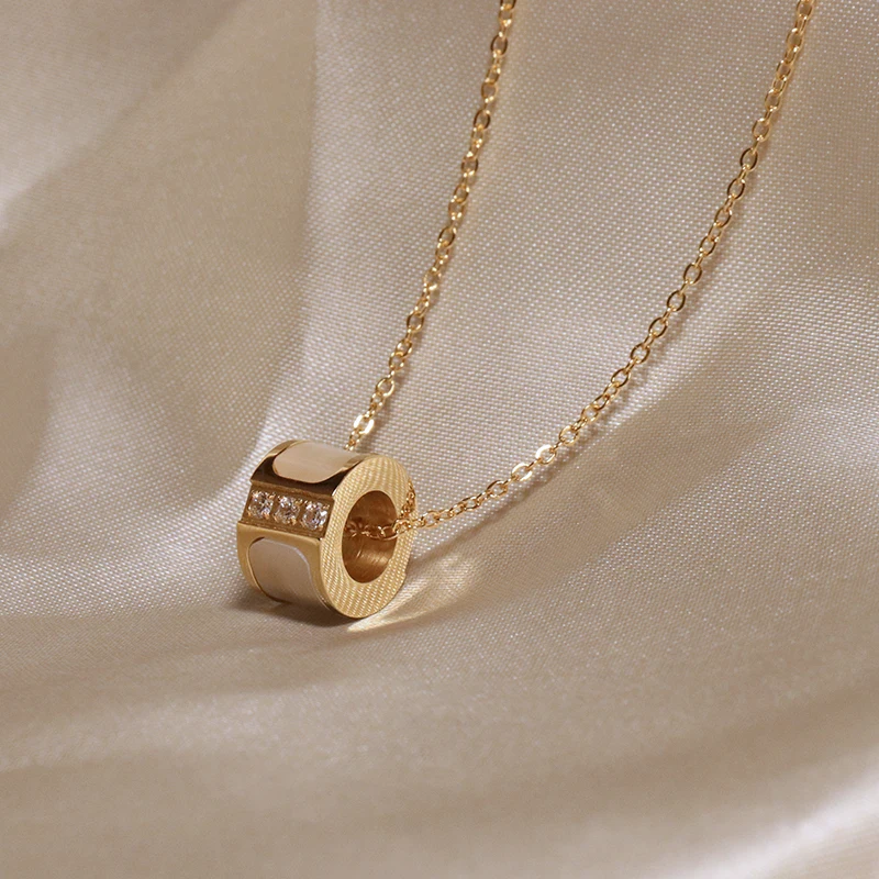 Ожерелье из нержавеющей стали в виде ракушки круглое искусственное ожерелье