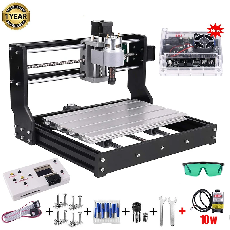 CNC 3018 Pro лазерный гравер древесины маршрутизатор машина GRBL ER11 DIY Мини гравировальный станок для дерева PCB ПВХ с автономным контроллером - Цвет: 10w laser