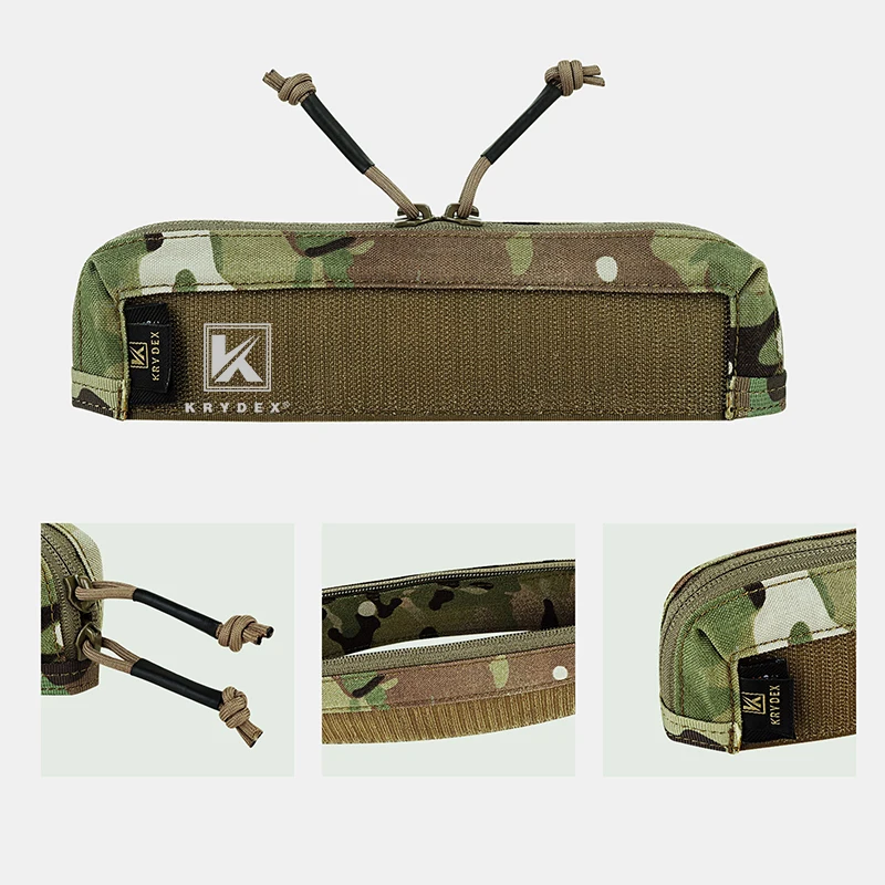 KRYDEX Tactical Vest Zipper Insert Pocket For MK3 Chest Rig Chassis Full Length Double Zipper Panel Accessories Storage Pouch