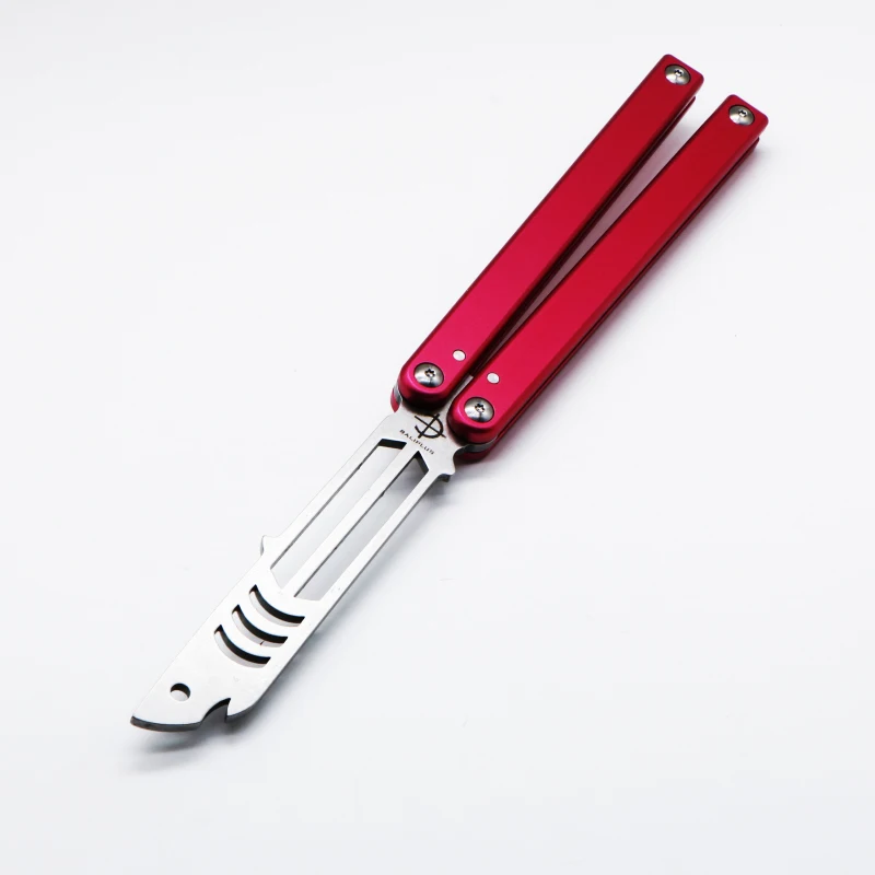 red mako Бабочка нож для тренера Triton mako 440 лезвие алюминиевая ручка jilt нож не острый охотничий нож складной карманный нож - Цвет: red mako