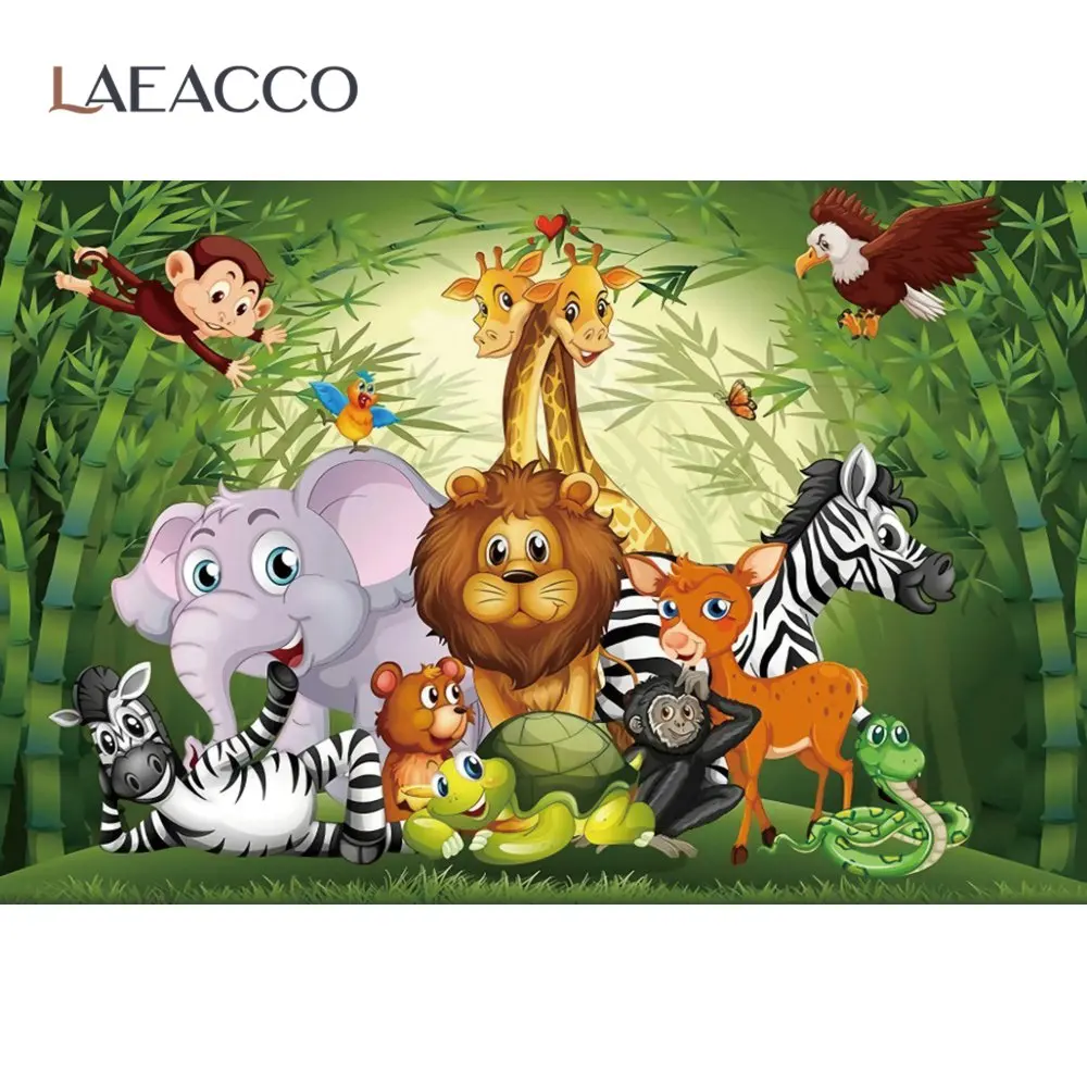 Laeacco ферма фоны животные день рождения Корова Лошадь трава Облачное дерево