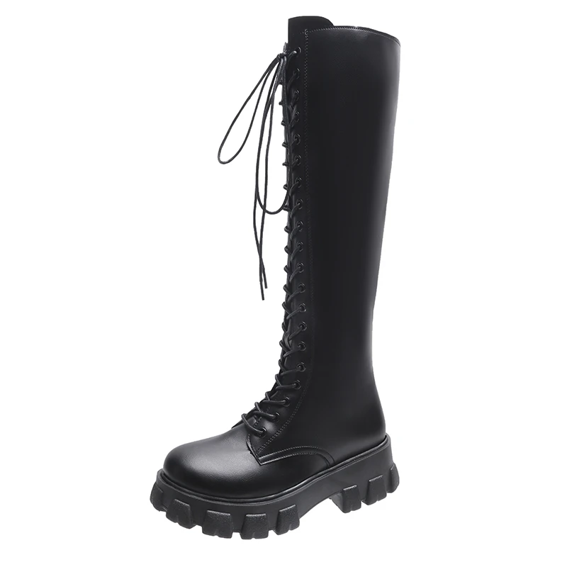 

2021 Sexy High Boots Knee-high Pu Boots High Heels For Women Fashion Shoes Spring Autumn Booties Female Plus Size 35-43