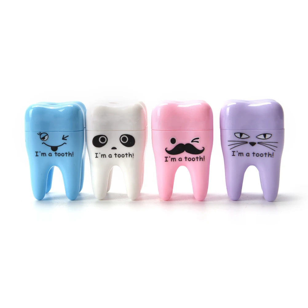 

4PCS/lot Pencil Sharpener Cutter Knife for Student Gift Creative Kawaii Plastic Teeth Shape Stationery 4 Colors Random