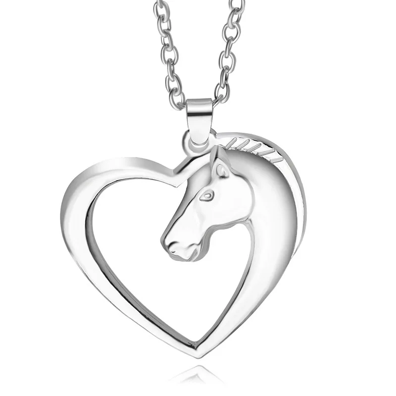 

Horse Pattern metal Color Fashion Jewelry Heart Horse Trendy Animal Pendant