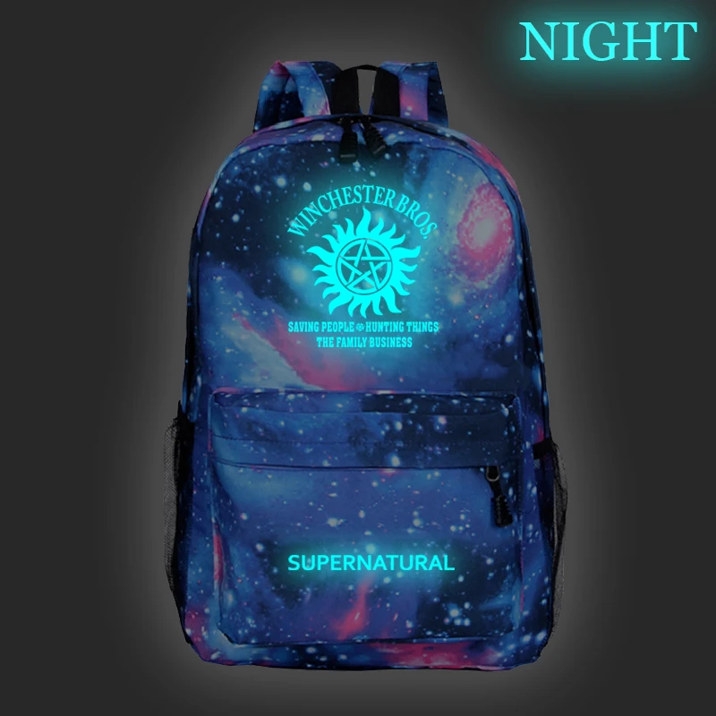 

Supernatural Luminous Backpack Men Women Boys Girls Teens Backpacks Rucksack New Pattern Schoolbag Knapsack Fashion Travel Bag