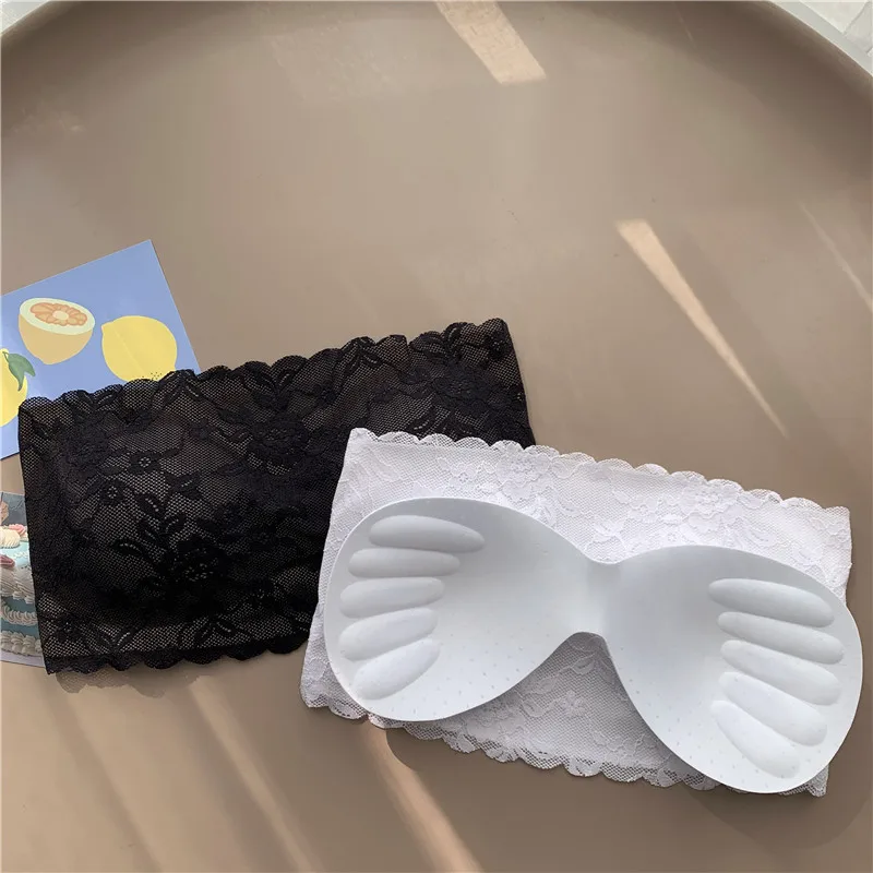 

2021 New Korean Style Anti-Exposure Lace Underwear Female Student Tube Top Vest Style Beauty Back Sexy Underwear Bandeau