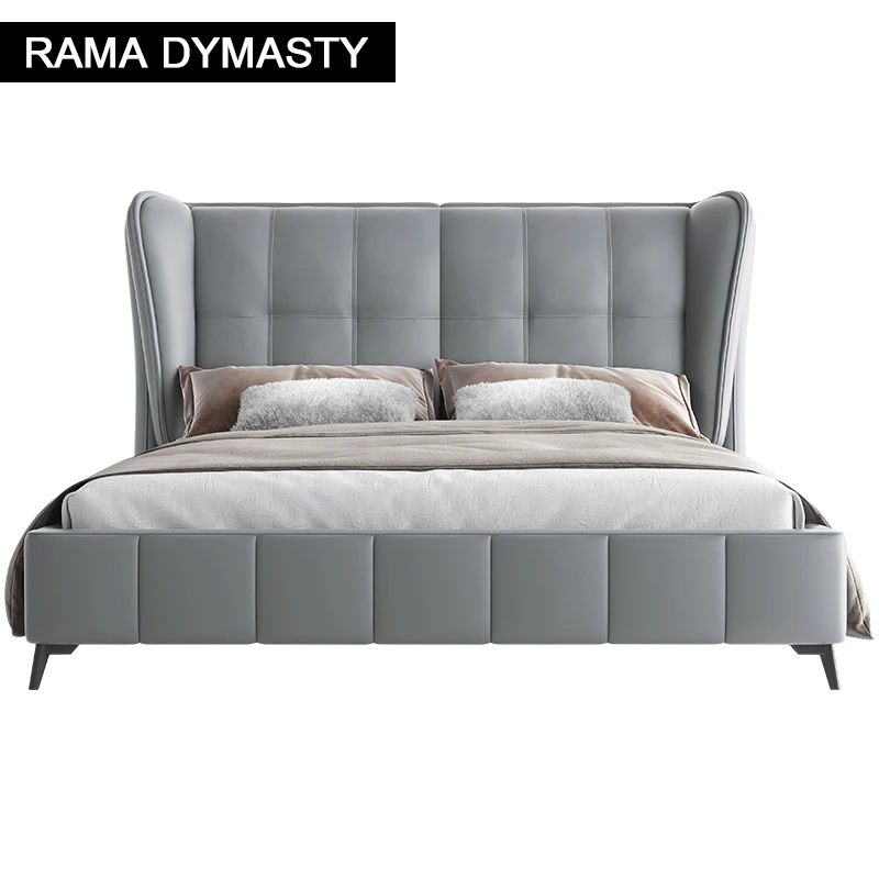Мягкая кровать RAMA DYMASTY из натуральной кожи современный дизайн Бетт cama модная