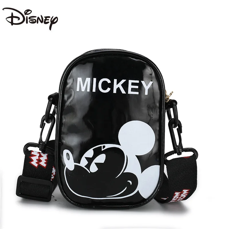 

2021 New Disney Children's One-shoulder Messenger Bag Fashion PU Zipper Mini Lady Storage Cosmetic Bag Cute Mickey Coin Purse