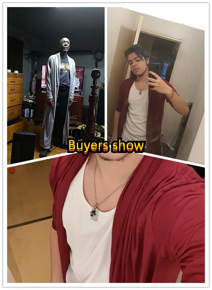 

Fashion Men Solid Color Long Sleeve Cardigan Open Front Trench Coat