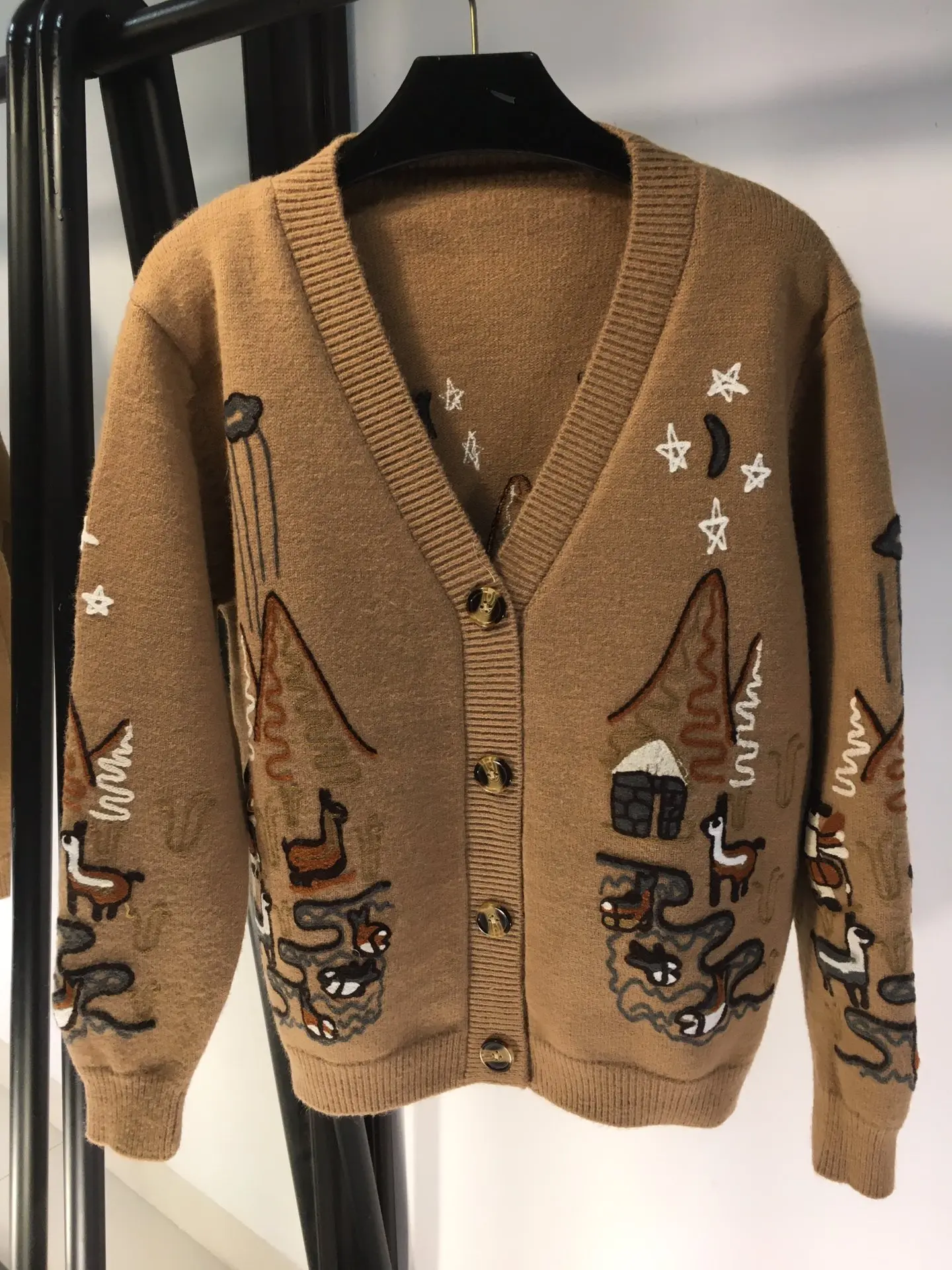 

Fashion 2023 New Ladies Long Sleeve Sexy Casual Loose Knit Embroidered Sweater Cardigan 1230
