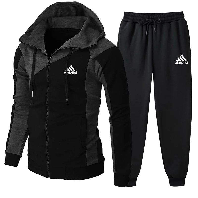 

Костюм спортивный мужской осенний из толстовки на молнии и штанов с капюшоном
