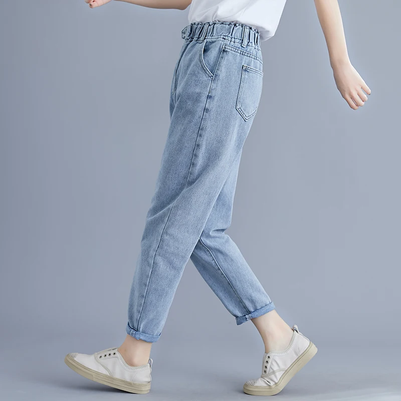 Женские винтажные джинсы с высокой талией шаровары женские ковбойские 2020|Джинсы