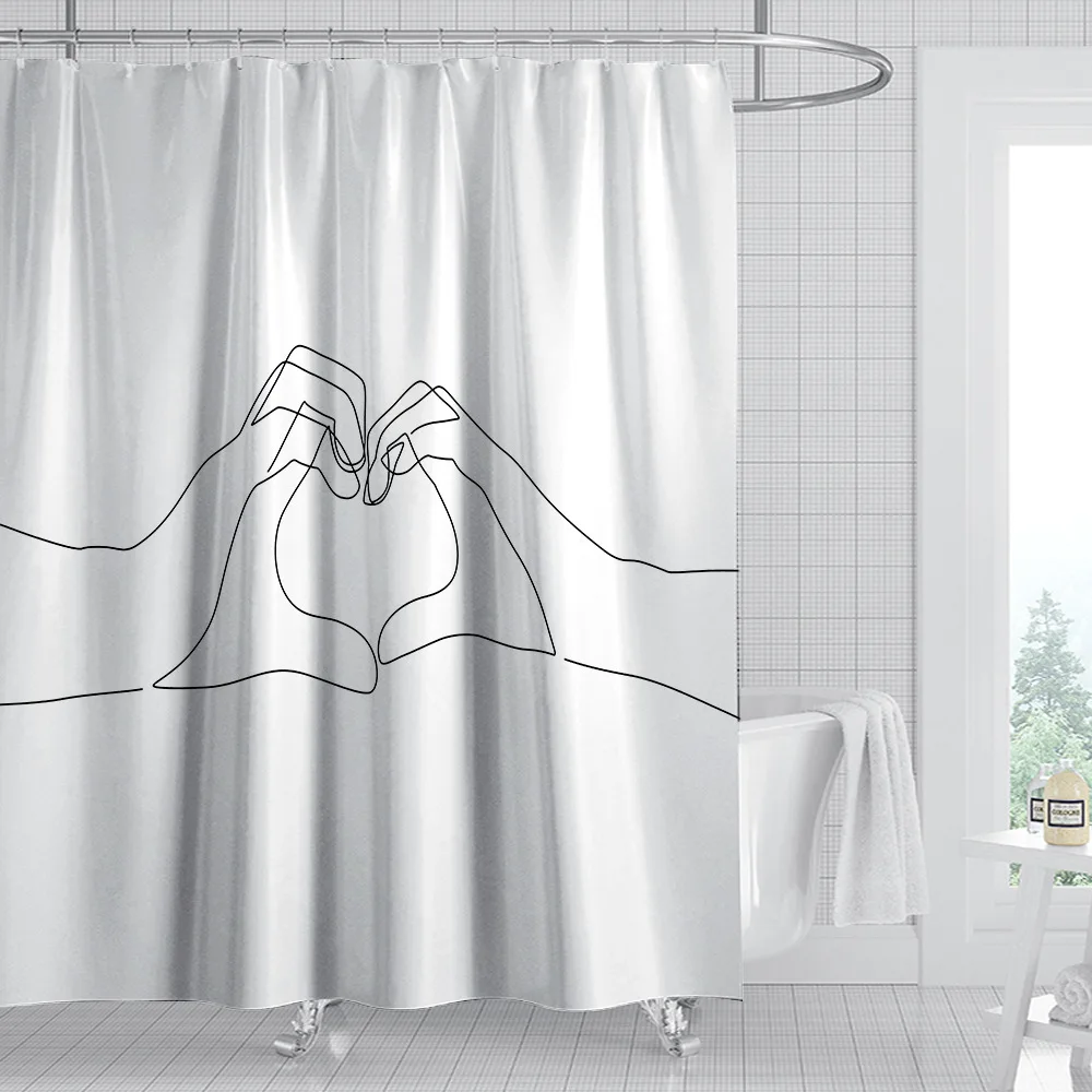 cfse you simple lines bath curtain waterproof shower curtains geometric bath screen printed curtain for bathroom gift free global shipping
