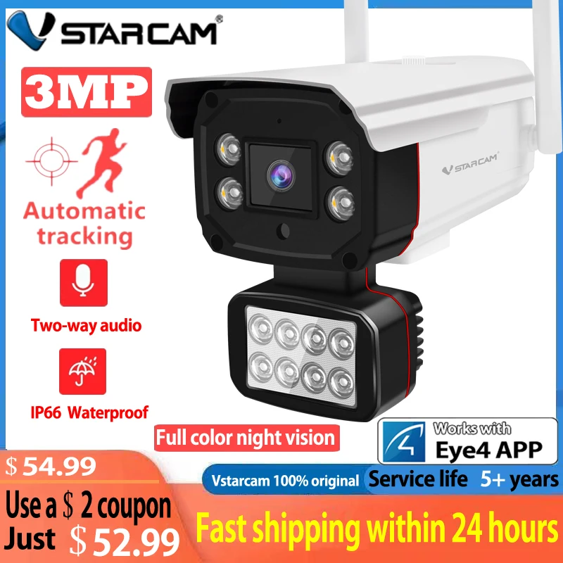 

Vstarcam 2MP HD 1080P WIFI IP Camera Outdoor Wireless Waterproof Eye4 App Alarm Camera 3MP 1296P Full Color Night Vision TF Card