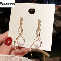 qeenkiss eg7428 fine jewelry wholesale woman birthday wedding gift zircon tassel long 925 sterling silver needle stud earrings