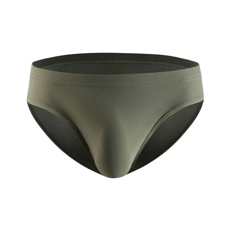 Мужские трусы брифы из ледяного шелка ультратонкие дышащие бикини со средней