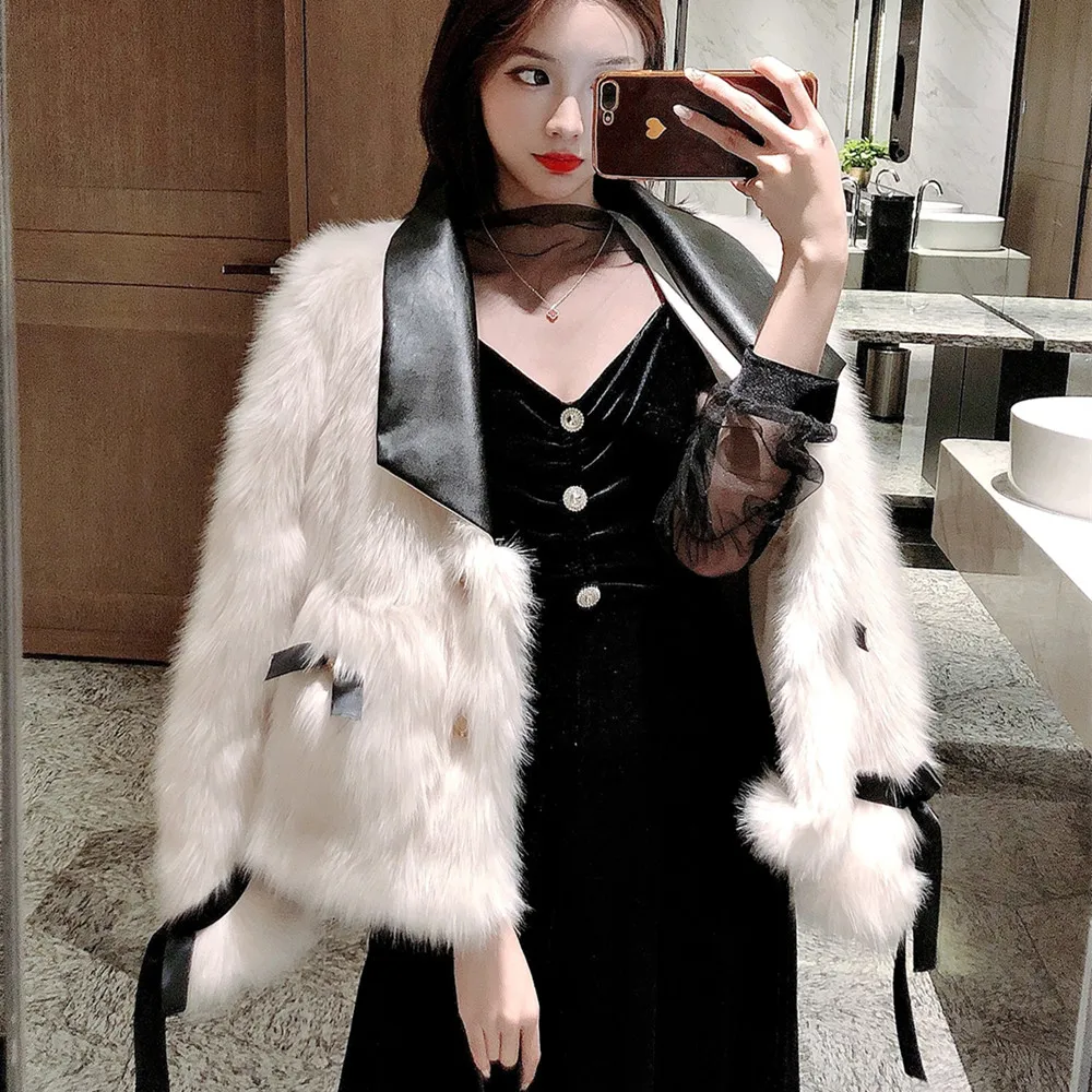 

Fur Jacket Women 2020 New Autumn and Winter Fashion Streetwear Fur Coat Female Ladies Loose Rabbit Fur Coats NS2273