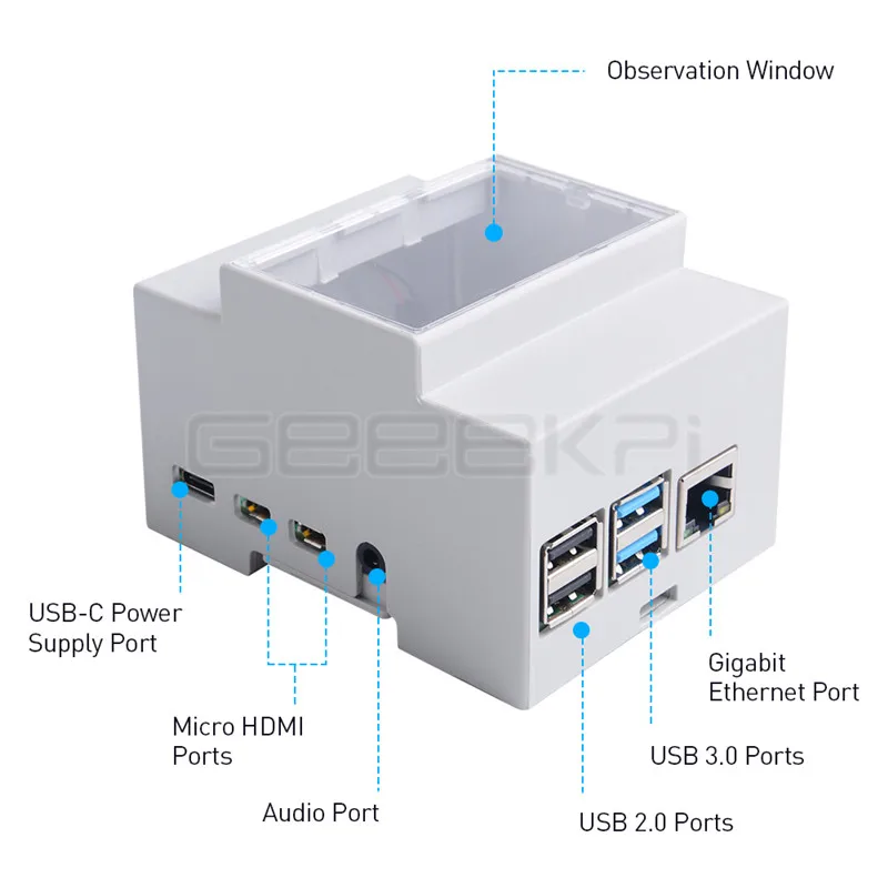 Пластиковый чехол GeeekPi ABS для электрической коробки Raspberry Pi с охлаждающим