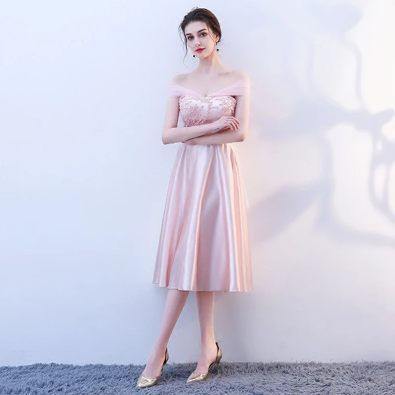 New pink fairy sweet lady girl women princess bridesmaid banquet party ball dress gown free shipping | Свадьбы и торжества