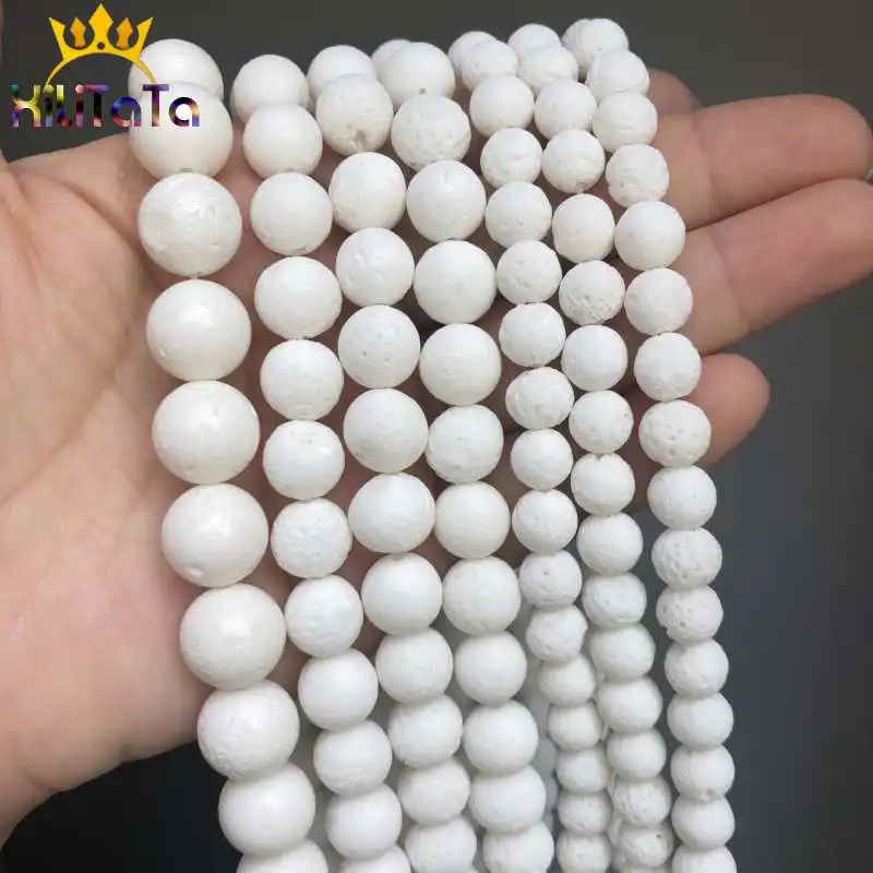 Бусины Из Натурального кораллового камня круглые белые свободные бусины