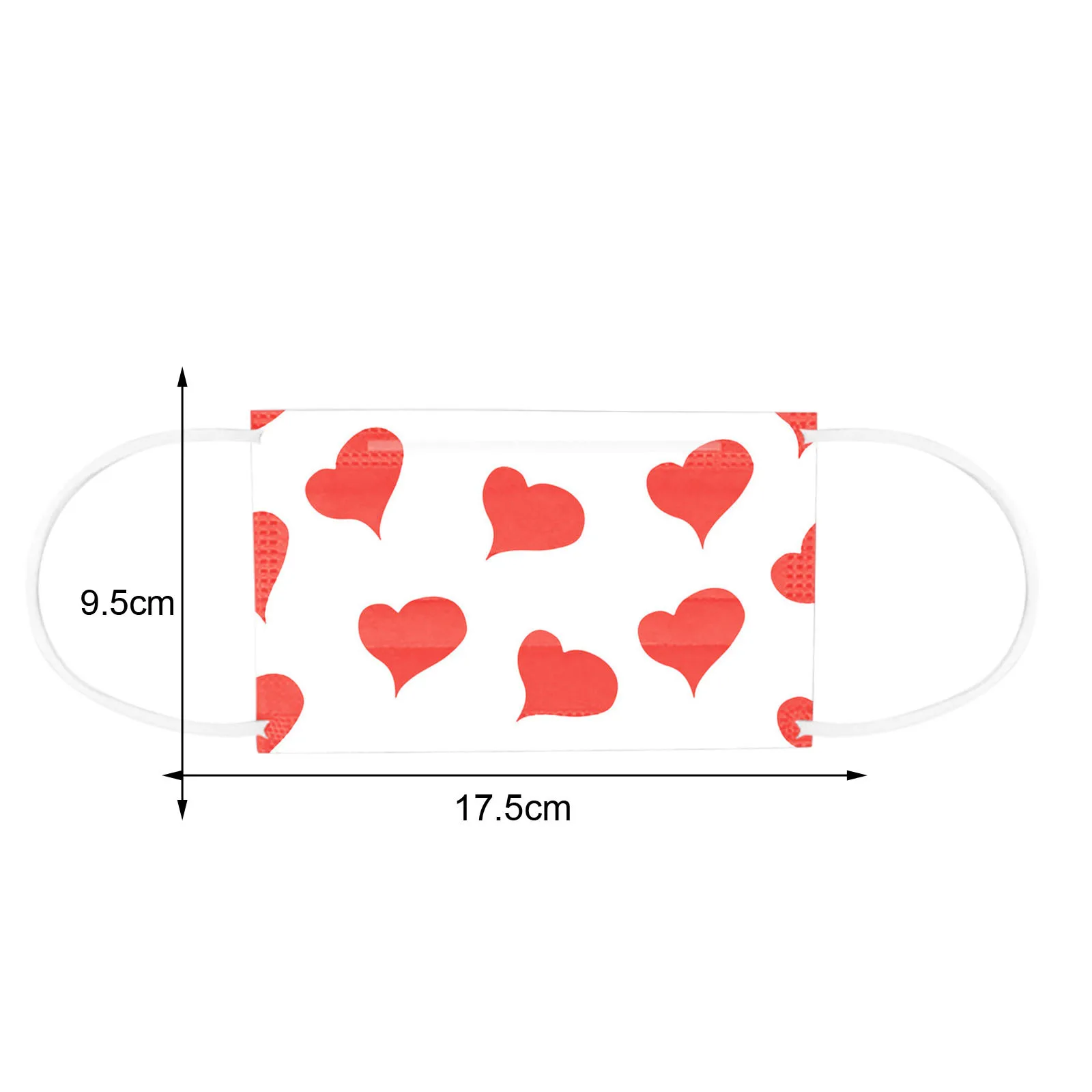 

50/100PC Mascarilla desechable Adult Valentine's Day Print Mask Disposable Face 3Ply Ear Loop Mascaras de adulto Masque