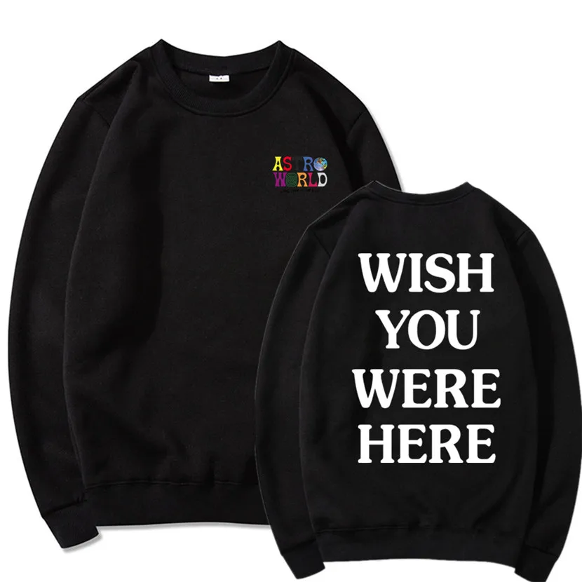 Новые толстовки с капюшоном надписью TRAVIS SCOTT ASTROWORLD WISH YOU WAS HERE модная толстовка