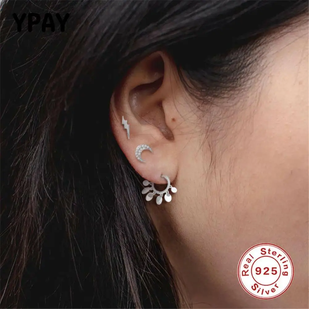 

Серьги-кольца женские из серебра 100% пробы, маленькие, YME687