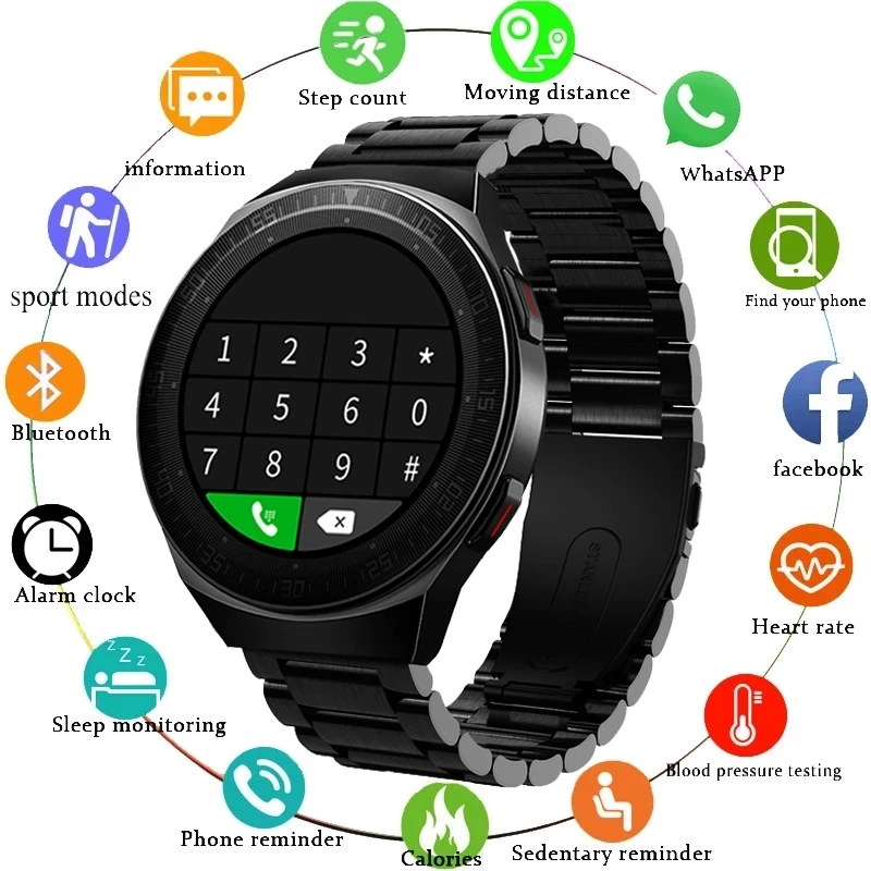 

GEJIAN Bluetooth Call Smart Watch Men 8G Memory Card Music Player smartwatch For Android ios Phone Waterproof Fitness Tracker