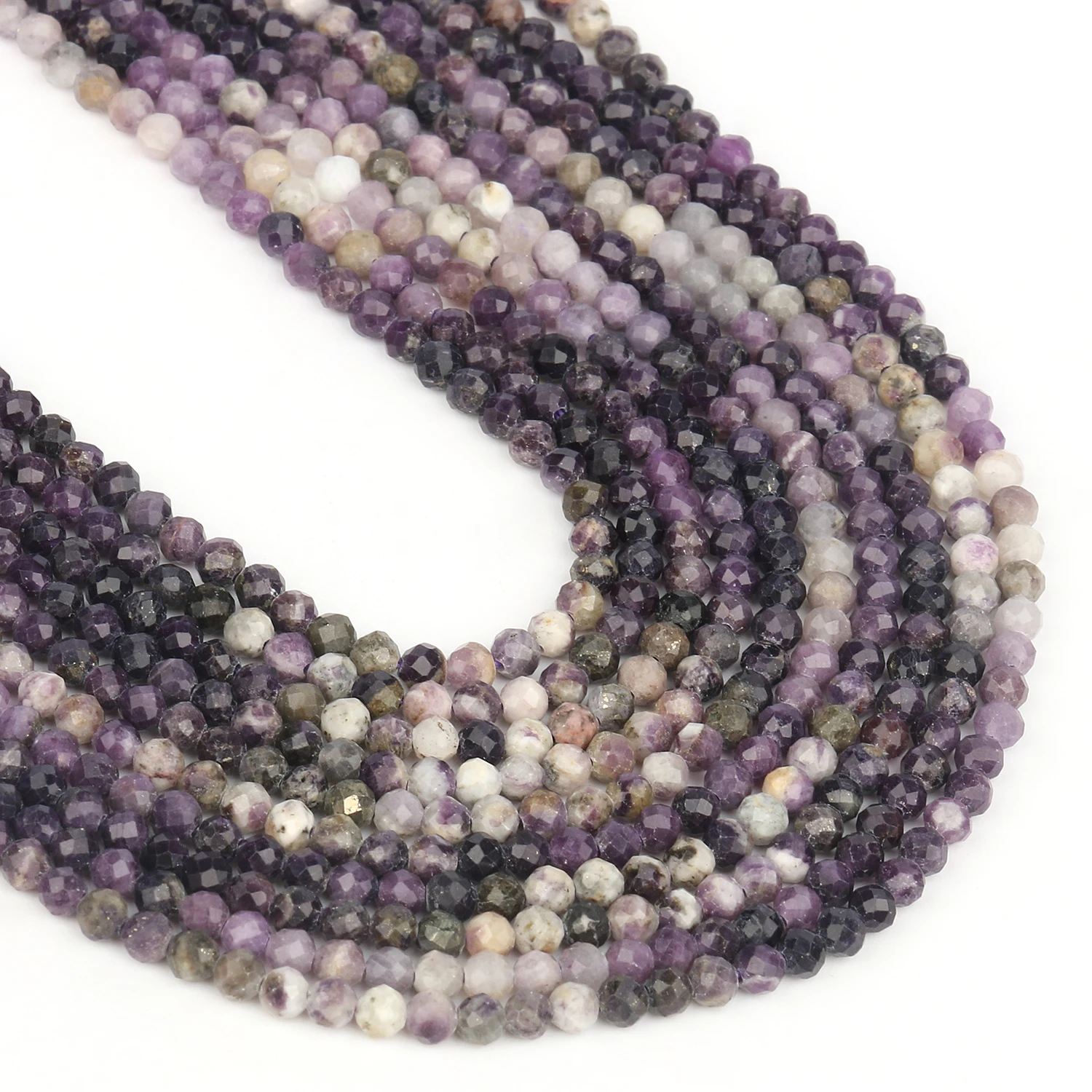 3 мм бусины из натурального камня смешанные Аметистовые граненые небольшие